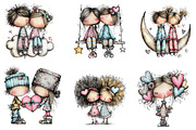 Dreamy Sweetheart Valentine Clipart, an Illustration by CreationArt (Thumbnail 3 of 5)