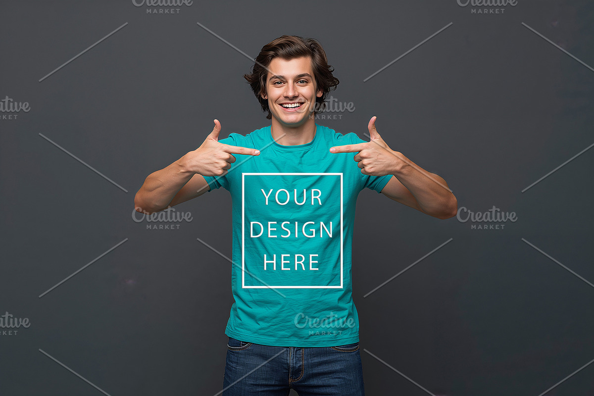 T-Shirt Mockup - Teal Edition, a Shirt Mockup by ForhadGFX (Photo 3 of 12)