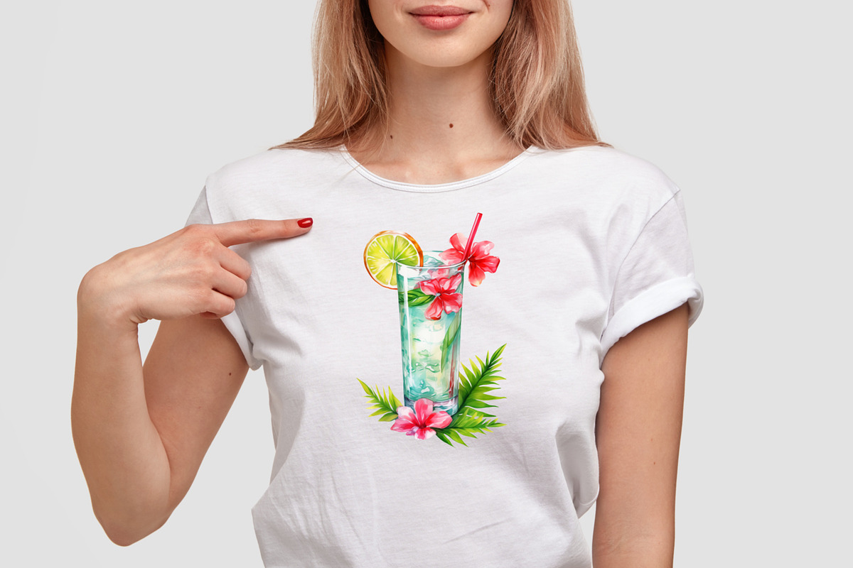Tropical Cocktails Clipart, a Food Illustration by LekoArt (Photo 7 of 10)