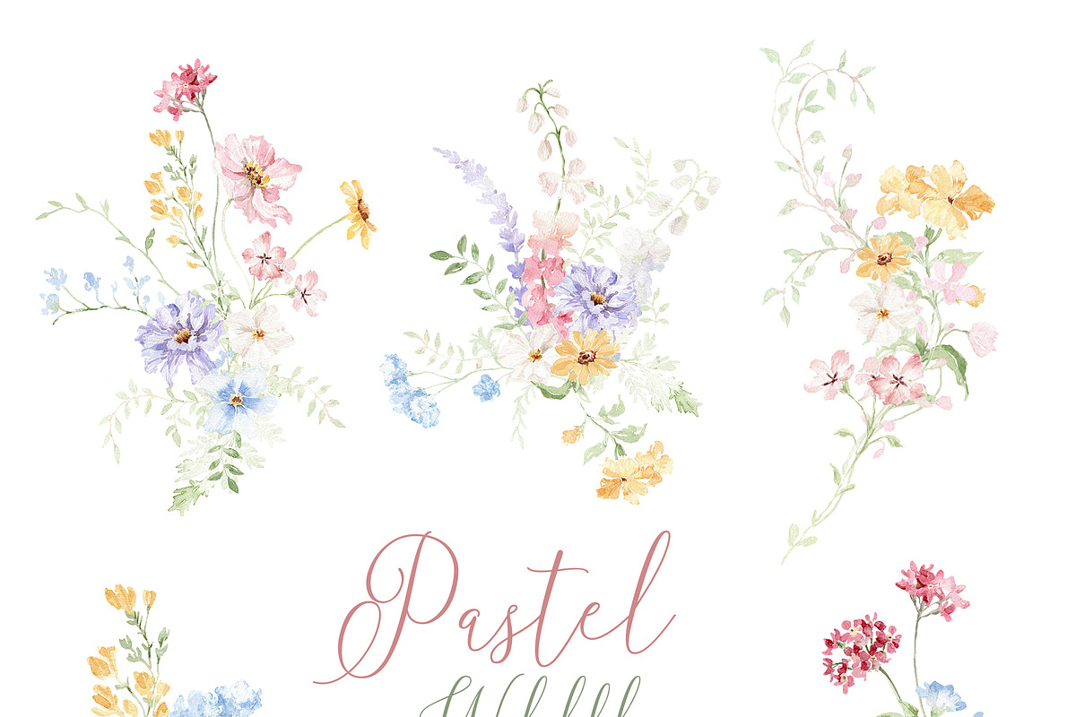 Watercolor Flower -PASTEL WILDFLOWER, a Decorative Illustration by Beigetime (Photo 5 of 15)