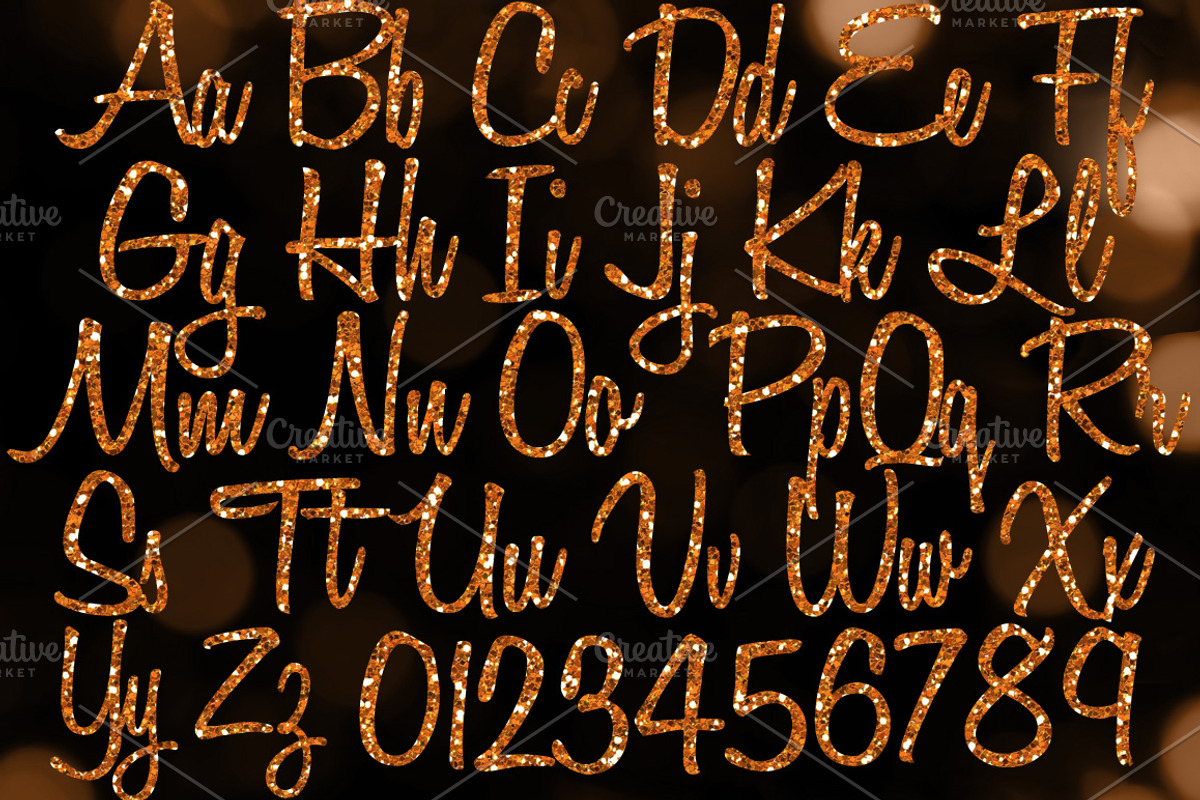 Orange Glitter Alphabet Clip Art Set, an Object Graphic by Paper Element (Photo 2 of 5)