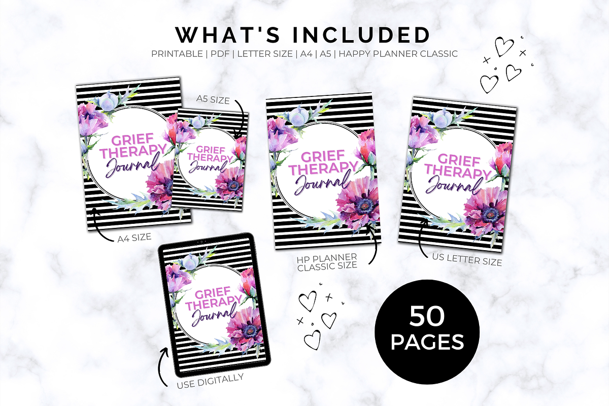 Grief Therapy Journal - Printable, a Stationery Template by Jennifer Magri Templates (Photo 3 of 8)