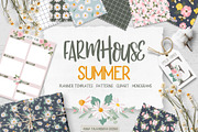 Farmhouse Summer bundle, a Texture Illustration by Cozy pattern shop (Thumbnail 1 of 9)
