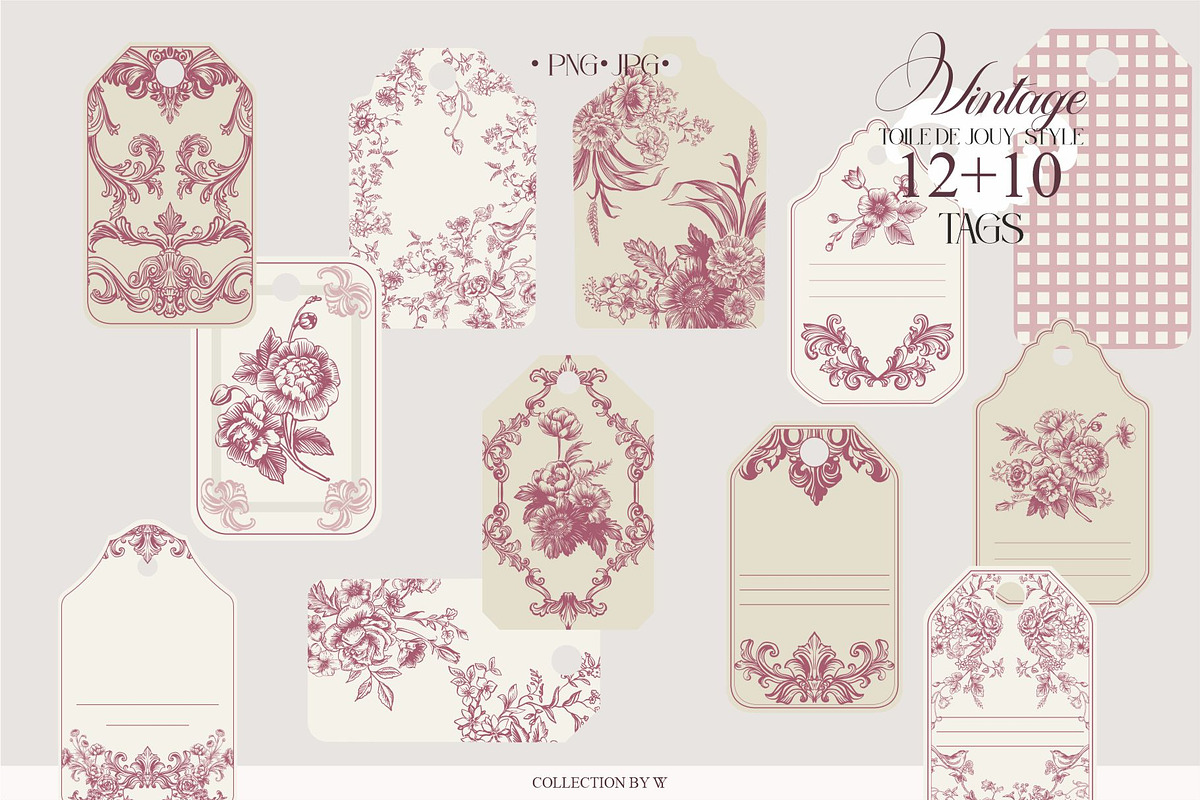 Vintage style Toile de Jouy, a Decorative Illustration by Collection by VY (Photo 8 of 10)