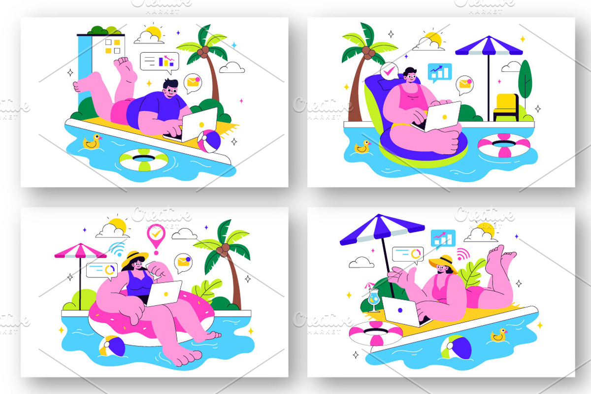 10 Work from Swimming Pool, a Person Illustration by denayunebgt (Photo 2 of 4)