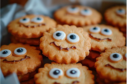 A close-up shot of cute cookies with, an Arts & Entertainment Photo by Ylivdesign