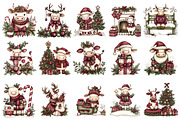 Cute Christmas Cows Clipart, an Illustration by designcity5 (Thumbnail 2 of 5)