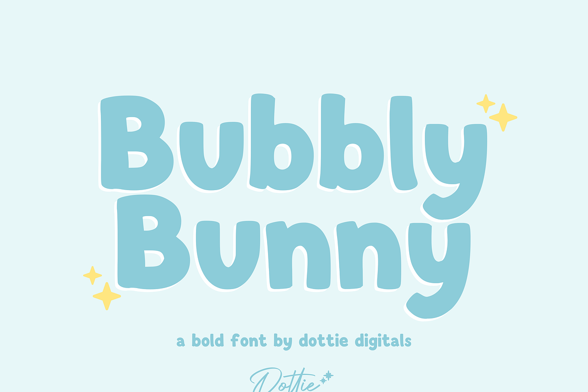 Bubbly Bunny Font – Handwritten Bold, a Font by Dottie Digitals (Photo 1 of 2)