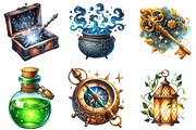 Cute Magic School Watercolor Clipart, an Illustration by Libby Wishes (Thumbnail 3 of 12)
