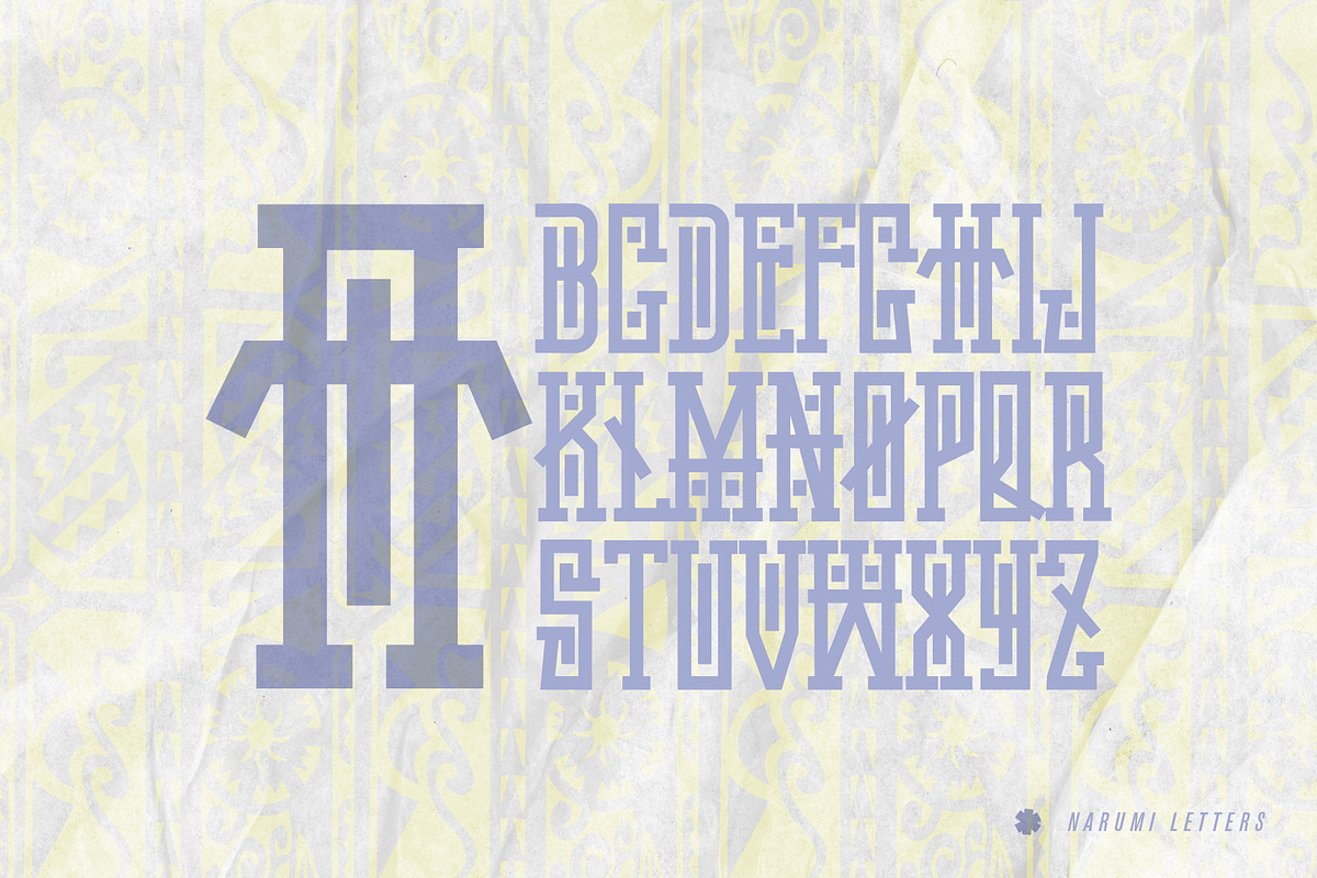 Narumi - Abstract Tribal Display, a Slab Serif Font by HipFonts (Photo 8 of 9)