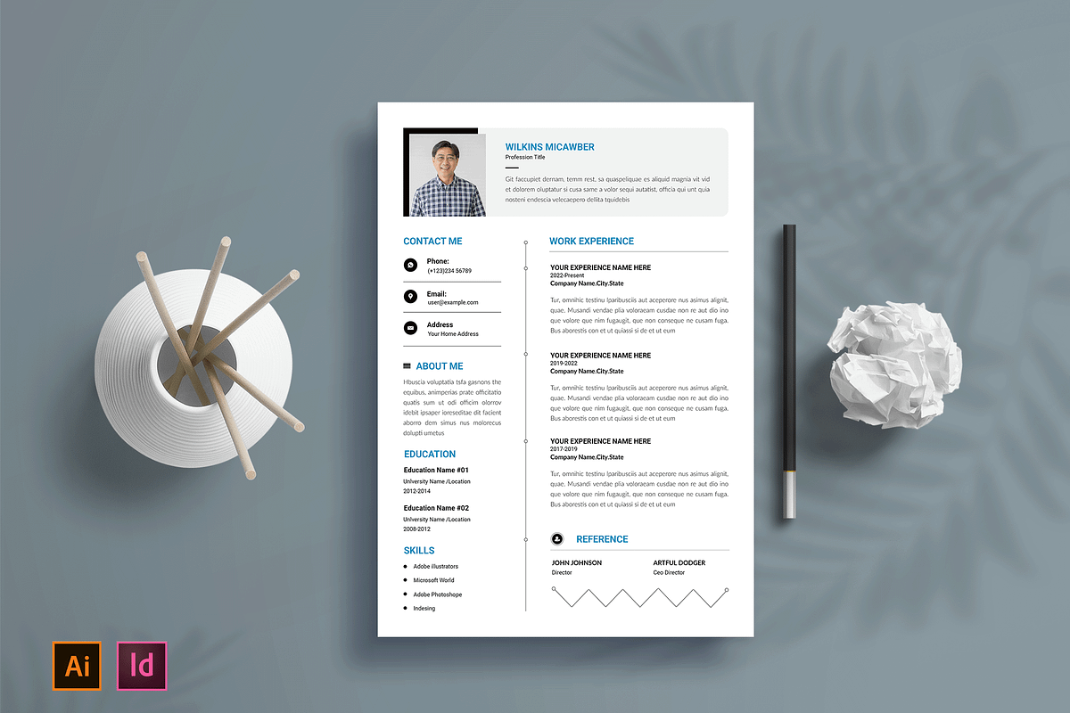 Minimal Resume Template Layout, a Resume Template by Seeing-art (Photo 1 of 4)