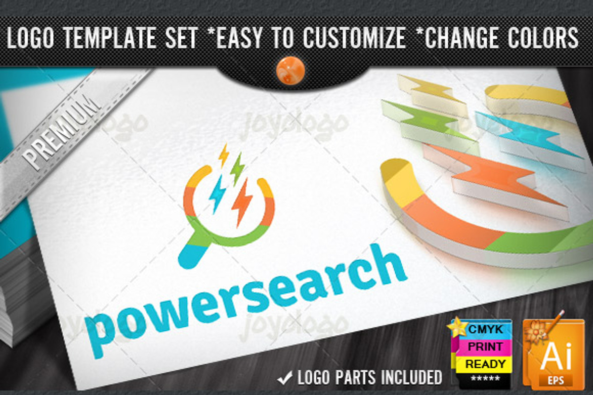 Pixel Thunders Power Search Logo, a Branding & Logo Template by joyologo (Photo 1 of 3)