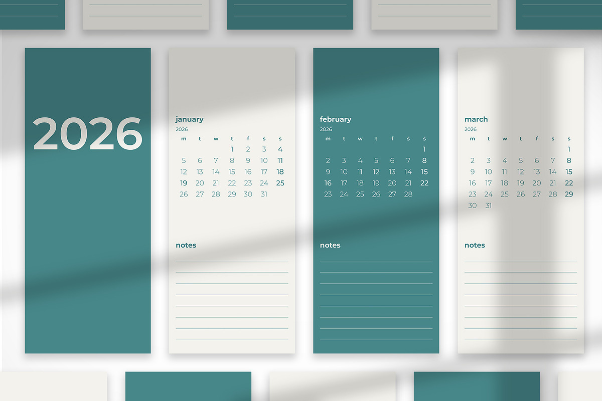 Teal Minimalist Yearly Planner 2026, a Print Template by McLittle Stock (Photo 6 of 6)