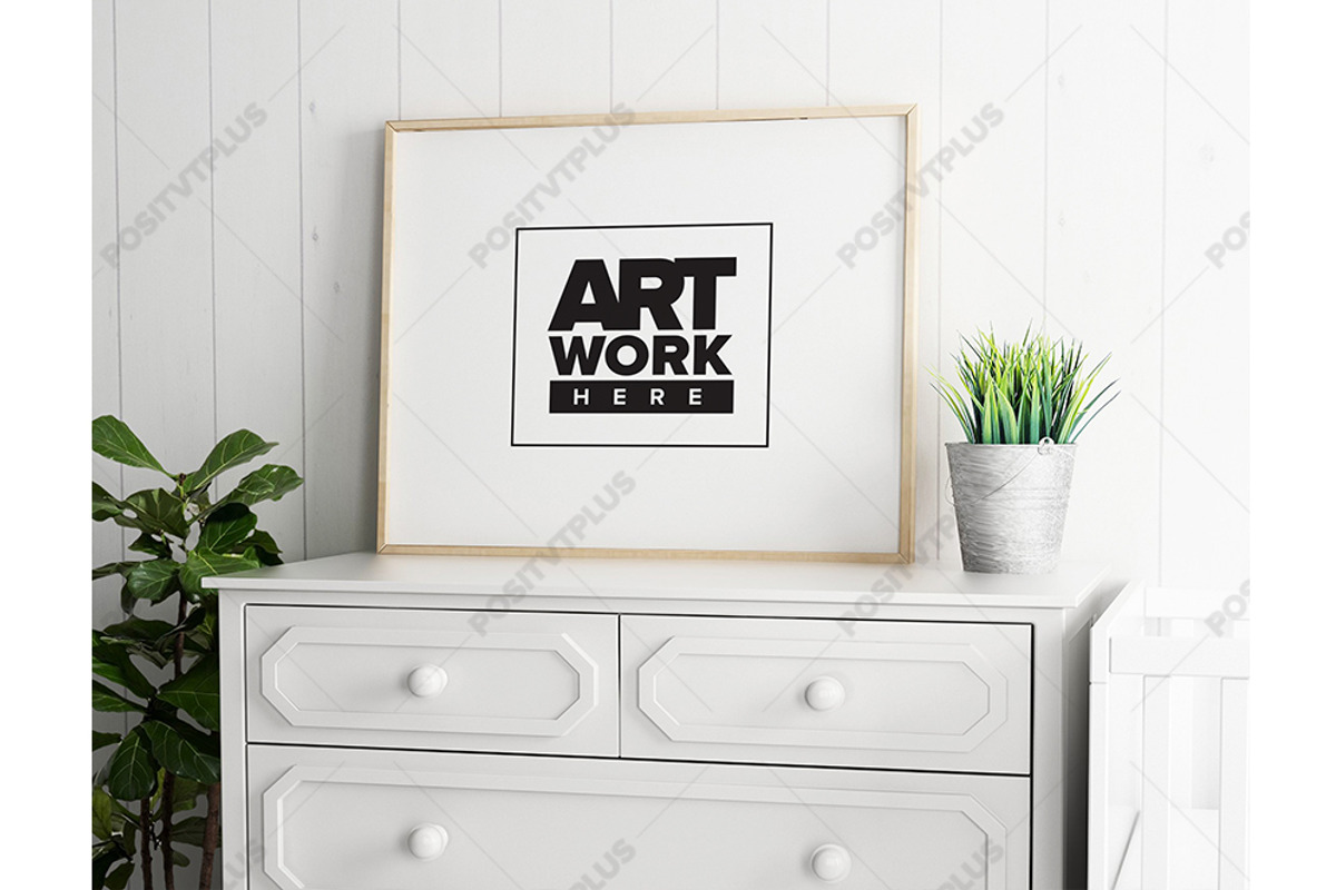 Simple Poster Mockup Landscape, a Print Template by positvtplus