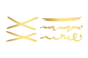 Gold Ink brush strokes. Golden Brush, an Illustration by Mila Di Art