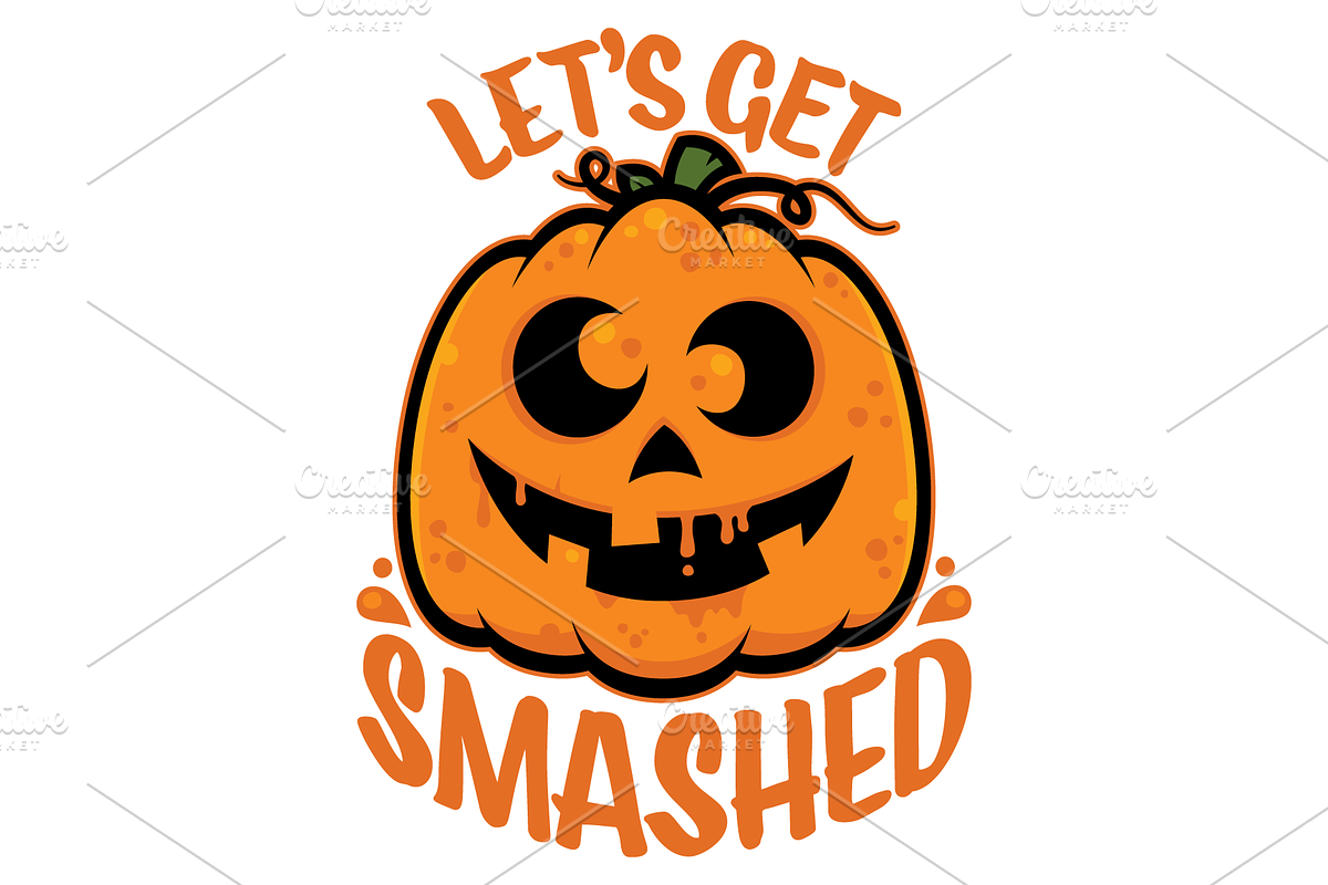 Let's Get Smashed Halloween Pumpkin, a Seasonal Illustration by Schwegel Illustration (Photo 3 of 3)