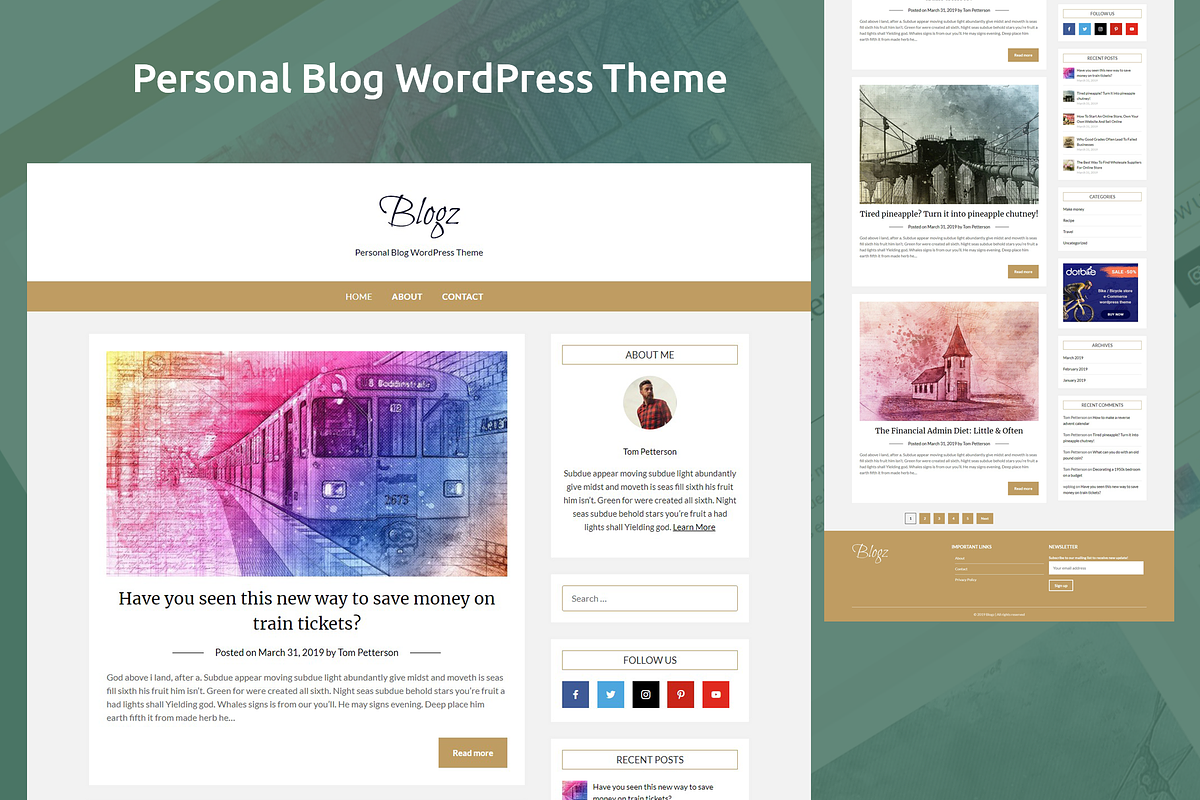 Personal Blog WordPress Theme, a WordPress Template by DotThemes