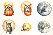 Full Moon with Owl Clipart, an Illustration by CrexoraLab (Thumbnail 3 of 5)