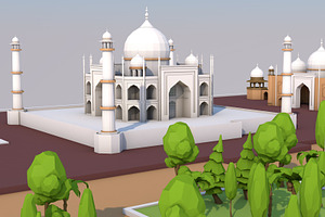 Low Poly Taj Mahal Landmark