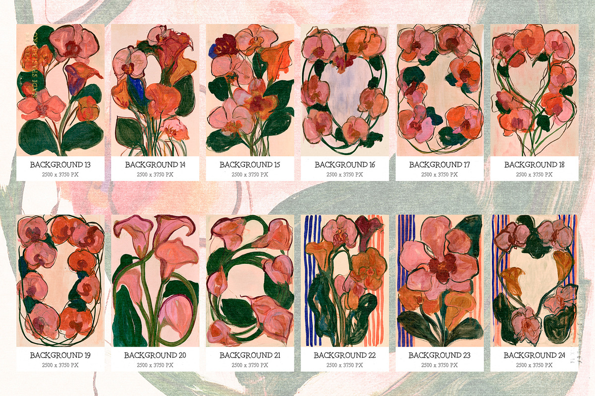 Painterly Florals, a Background Graphic by nadispasibenko (Photo 7 of 9)