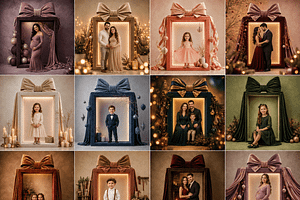 Christmas Gift Box Digital Backdrops