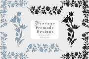 Vintage Floral Silhouettes, a Decorative Illustration by Century Library (Thumbnail 4 of 6)