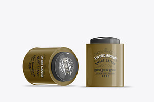 Colored Hexagonal Tea Tin Mockup