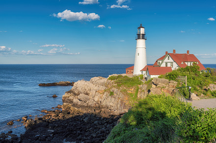 Portland head lighthouse containing portland, lighthouse, and maine, an Architecture Photo by Lucky Photographer