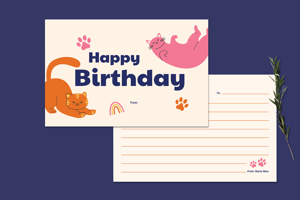 Cute Kids Birthday Greeting Card, a Card Template by Neermana (Photo 2 of 4)