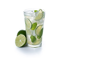 Fresh mojito cocktail with lime, mint and ice in glass, a Food & Drink Photo by etorres69