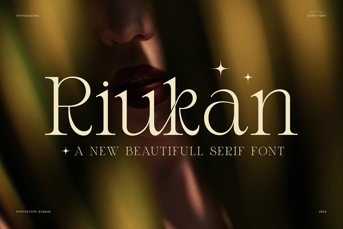 Riukan modern elegant serif font, a Serif Font by Perfectype (Photo 1 of 8)
