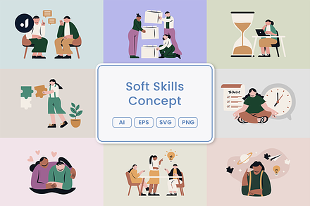 Soft Skills Concept Illustration, a Work Illustration by Jump Studio
