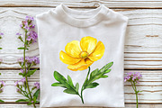 Charming Wild Flowers Watercolor Cli, an Illustration by Rose Art (Thumbnail 4 of 7)