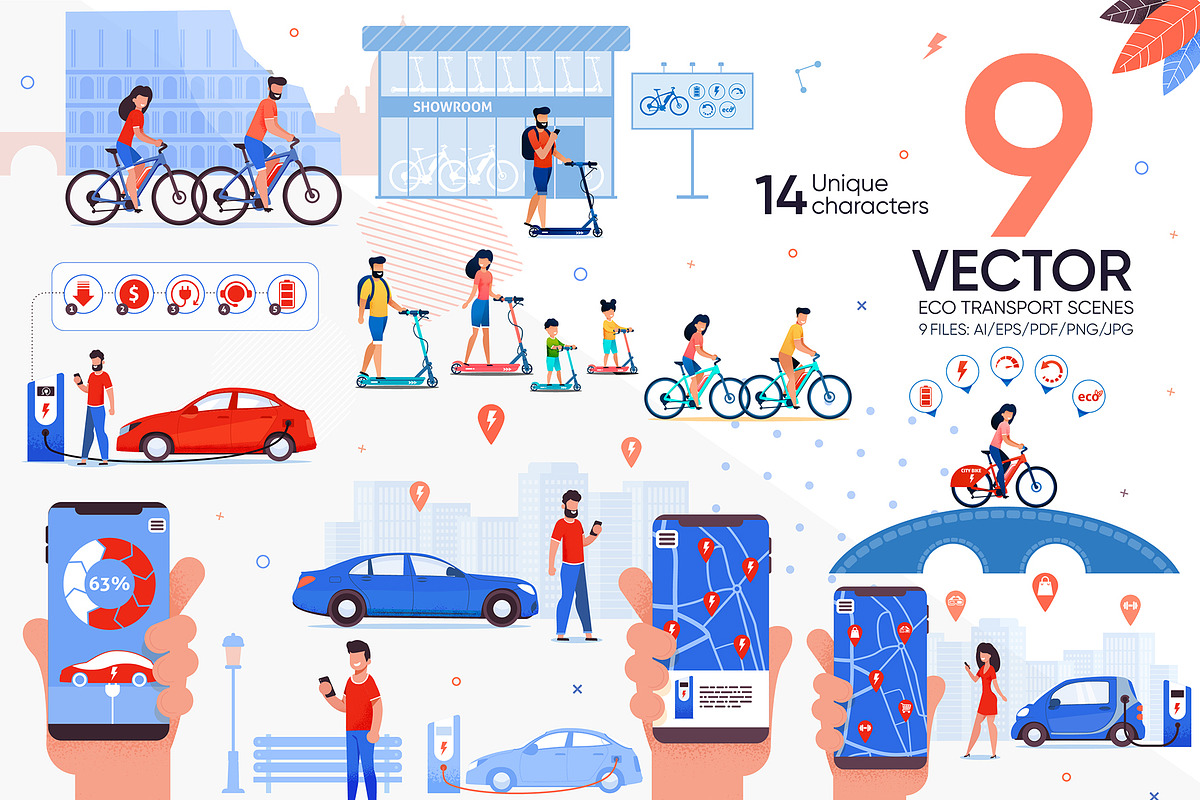 Eco Transport Flat Collection, a Websites & App Template by PavelVinnik (Photo 1 of 3)