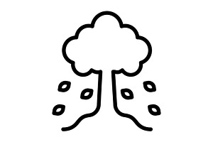 Autumn autumn leaves blak icon, an Outline Icon by Creative priyanka