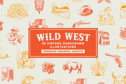 Wild West - Illustrations, an Object Graphic by Edignwn Type