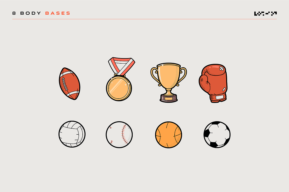 Sports Retro Mascot Creator Pack, a Sport Illustration by LEONFABRIPRO (Photo 5 of 17)