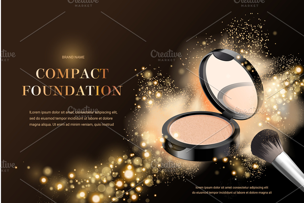 Cosmetic powder ad. Cheek blush, an Object Illustration by Stock-Smart-Start