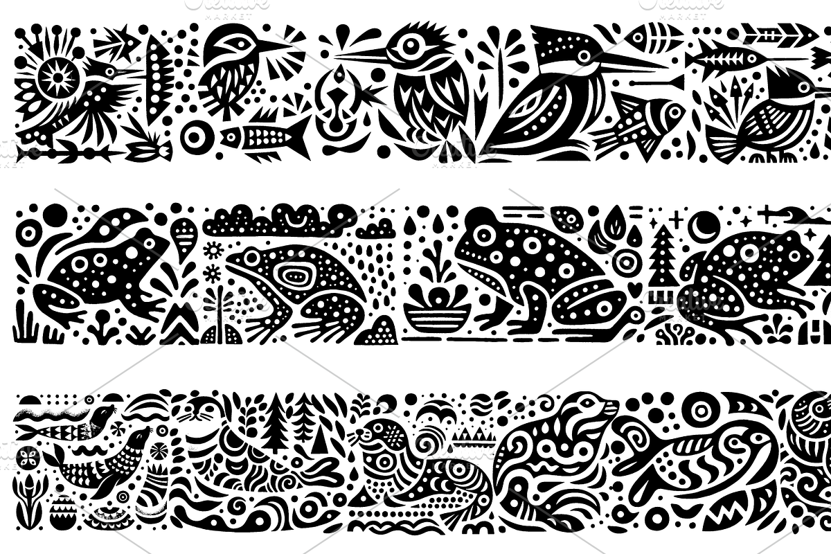 Vintage Animals and Fish Folk Art, an Illustration by devastd (Photo 27 of 30)