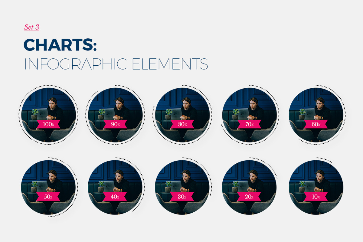 Charts sets - Infographic elements, a Templates & Theme by RWstudio