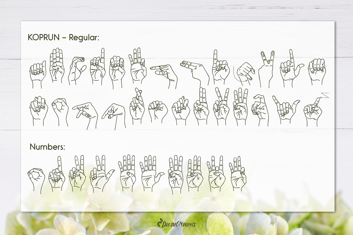 Koprun - American Sign Language Font preview 2