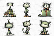 Whimsical Christmas Cats Clipart, an Illustration by Craft Nest (Thumbnail 3 of 6)