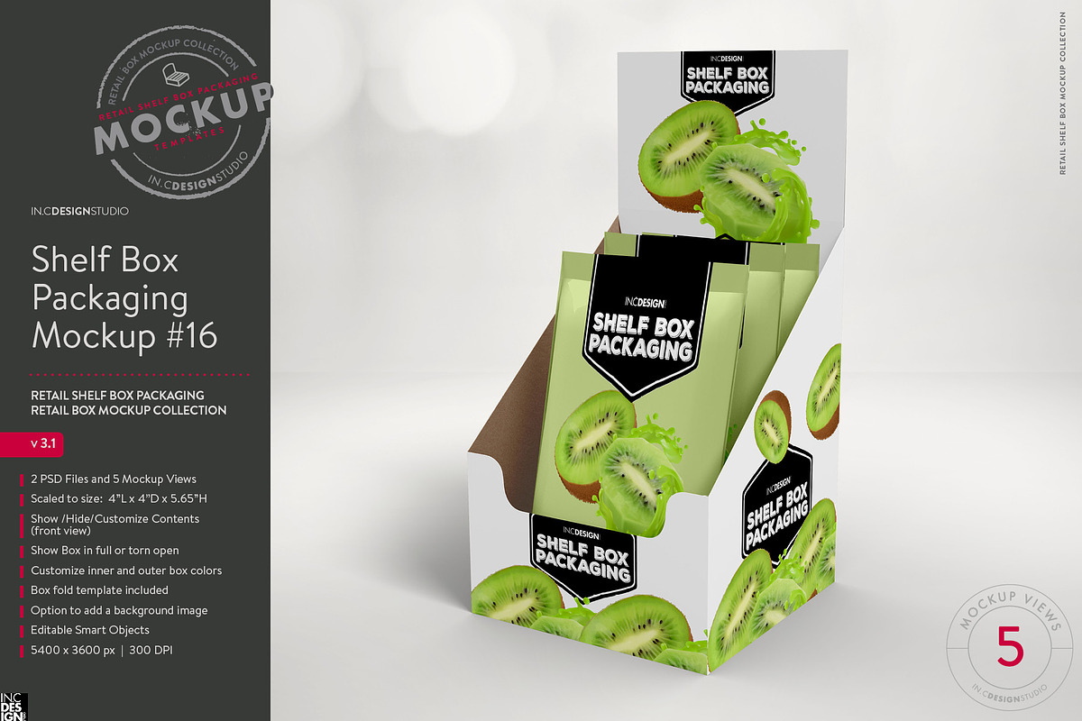 Retail Shelf Box 16 Packaging Mockup, a Packaging Mockup by INCDesign (Photo 1 of 6)