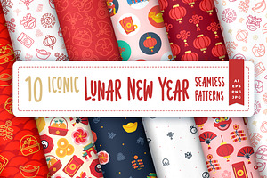 Lunar New Year Seamless Patterns