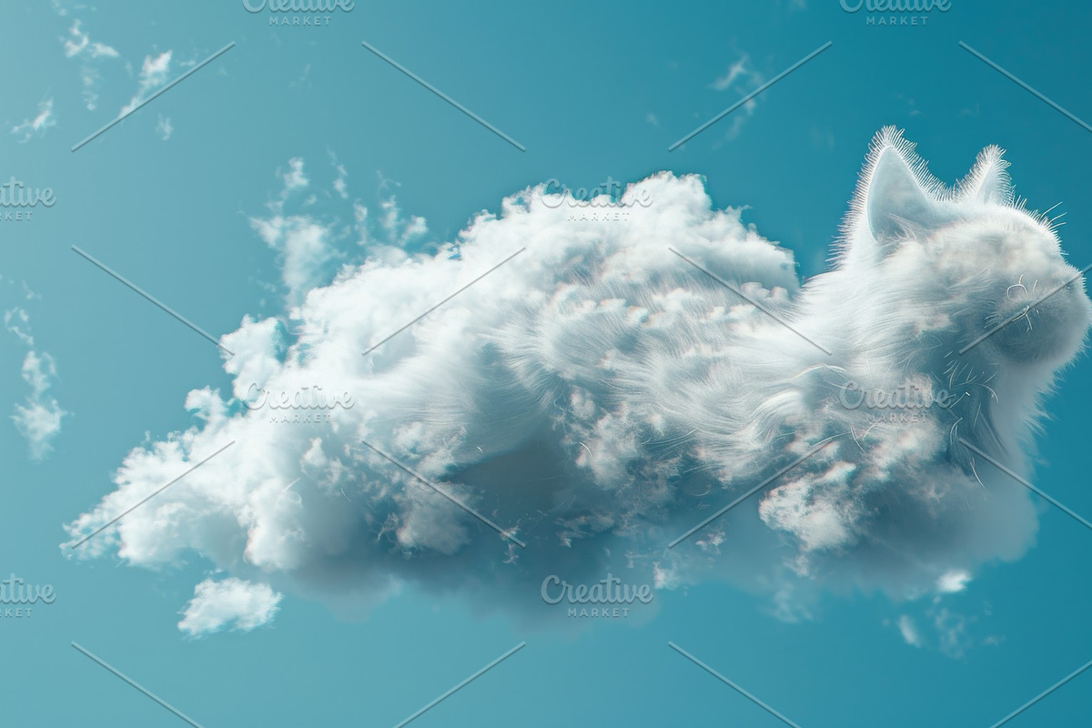 90 Clouds animals against a blue sky, an Animal Illustration by Handmadefont (Photo 41 of 64)