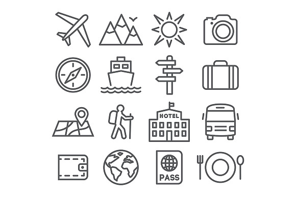 Travel Line Icons