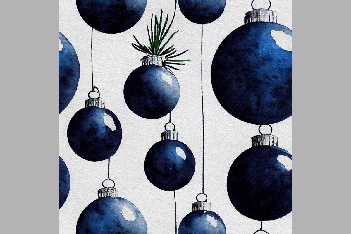 Blue Christmas decorations. Seamless, a Pattern Graphic by Zoya Miller (Photo 2 of 9)