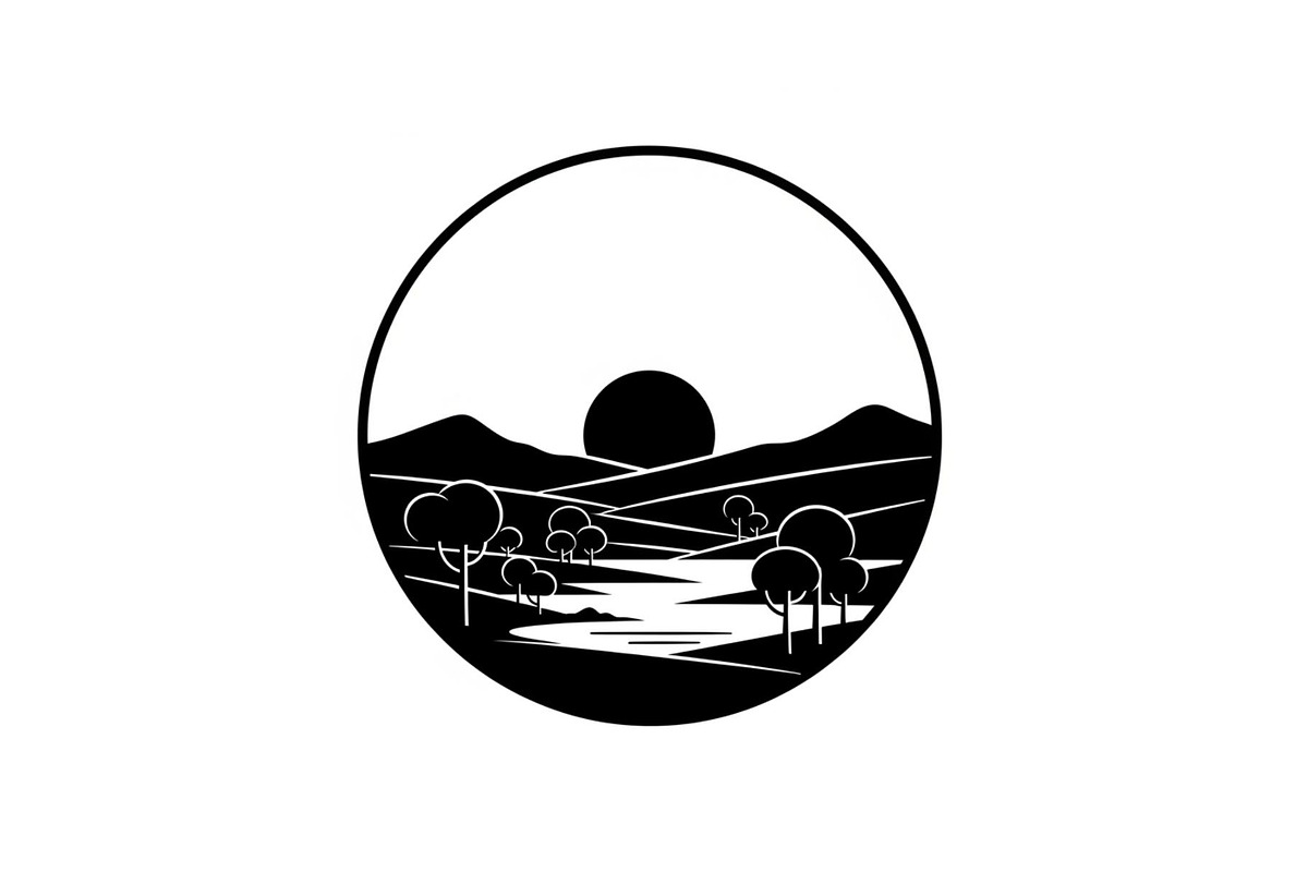 Circular Nature Landscape Silhouette, an Illustration by yasushie (Photo 22 of 51)