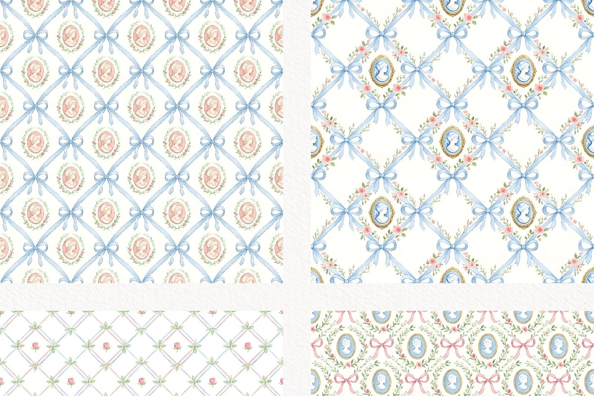 Grandmillennial Seamless Pattern, a Pattern Graphic by Invite to Clipart (Photo 12 of 12)