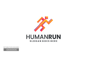 Human Run Gradient Colorful Logo, a Branding & Logo Template by ivan_artnivora